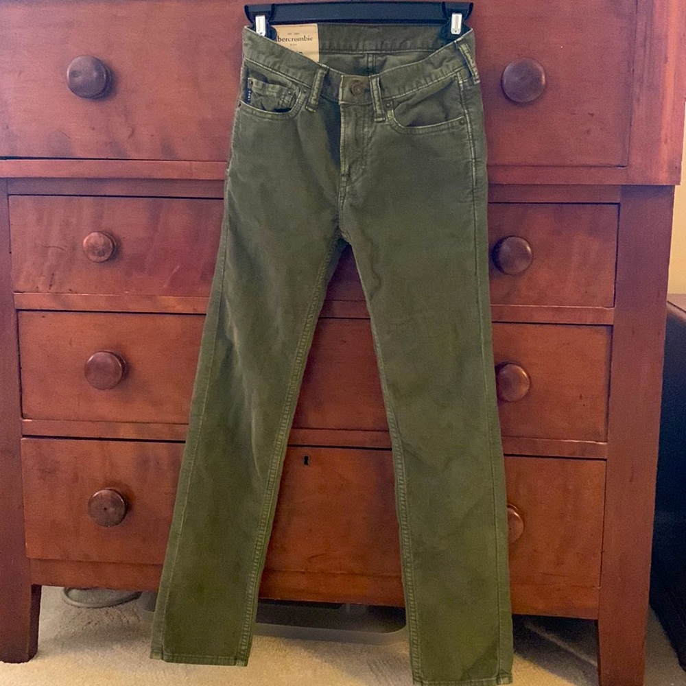 [Abercrombie & kids] boys green corduroy pants